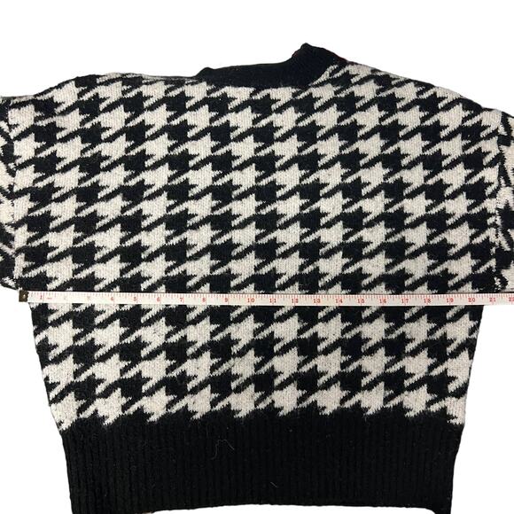 H&M Wool Blend Pullover Knit Chunky Black & White Sweater Size XS - Picture 5 of 8